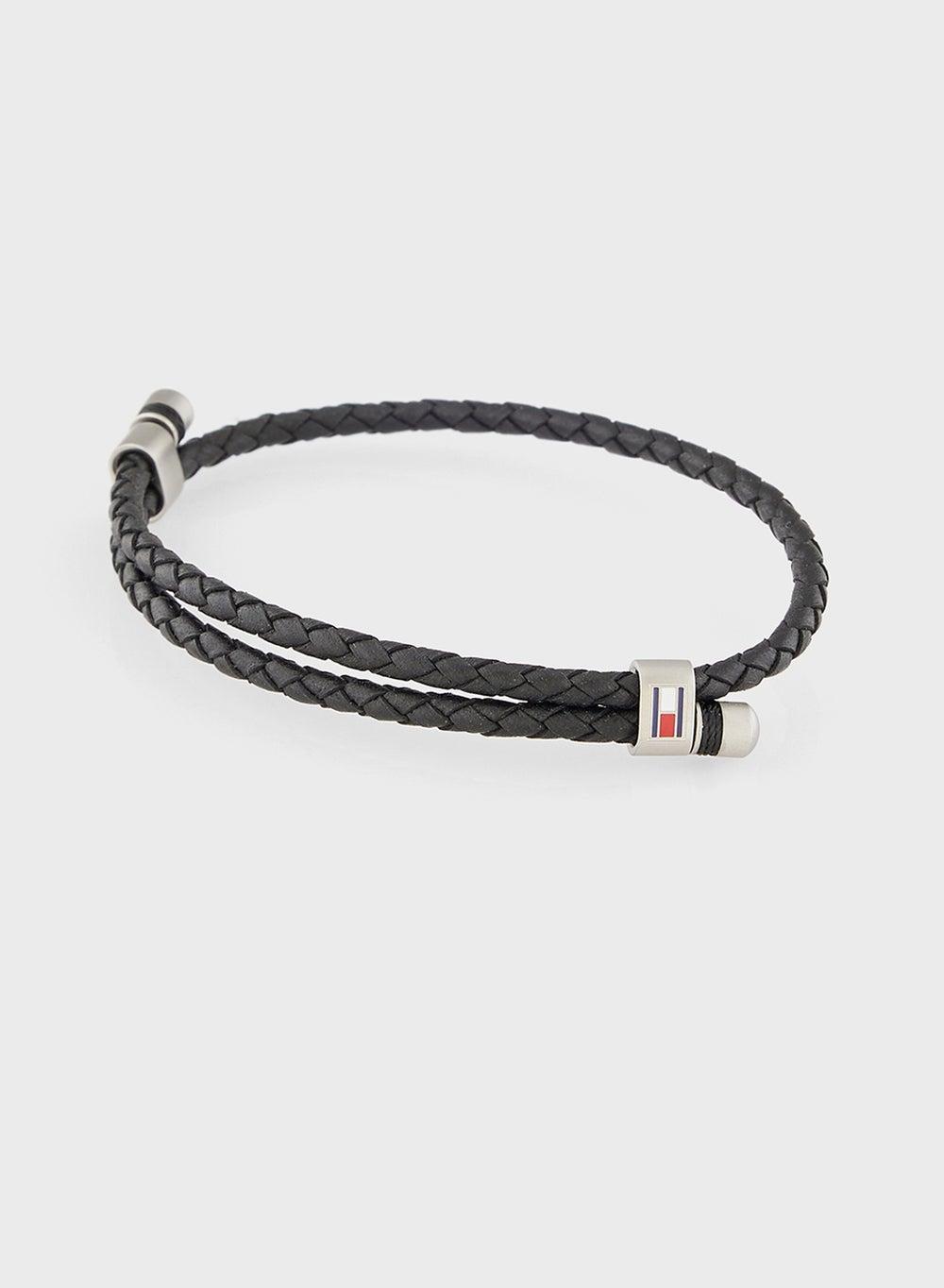 TOMMY HILFIGER Men's Sleek Braided Leather Bracelet - Image 1