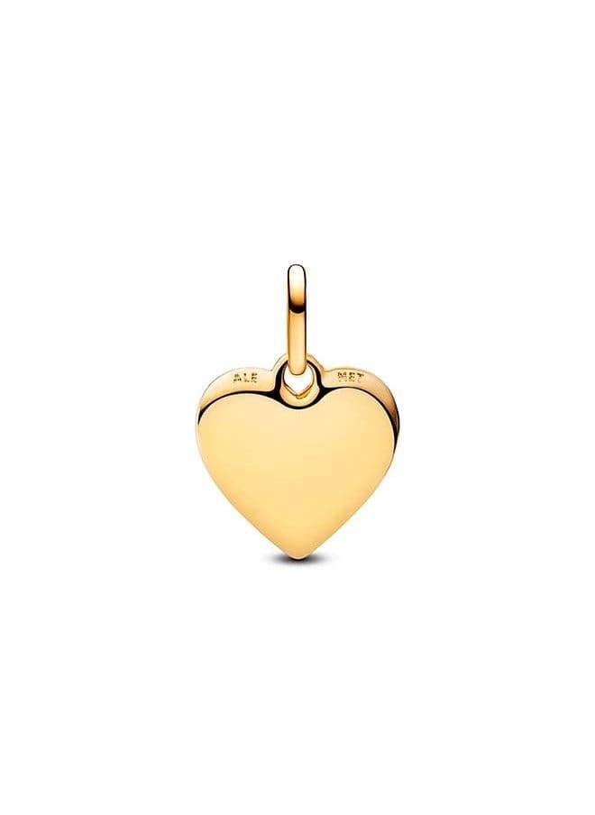 PANDORA Engravable Heart Medallion Charm - 14K Gold-Plated - Image 1