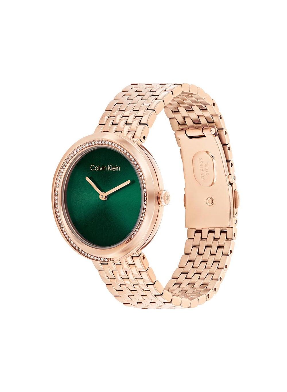 CALVIN KLEIN Women's Elegant Twisted Bezel Analog Watch - Image 1
