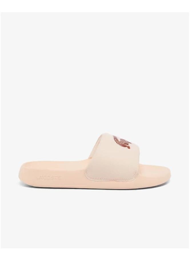 Lacoste Croco 1.0 Elegant Beige Slides for Her - Image 1