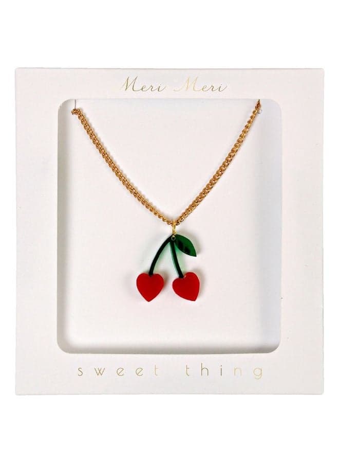 Meri Meri Elegant Cherry Charm Necklace - Luxe Gift - Image 1