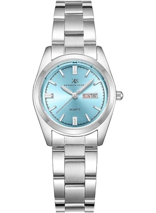 KENNETH SCOTT K23543-SBSL Elegant Silver Tonneau Women's Watch - Image 1