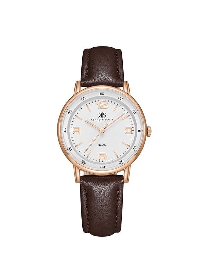 KENNETH SCOTT K23540-RLDW Elegant Rose Gold Analog Watch - 33mm - Image 1