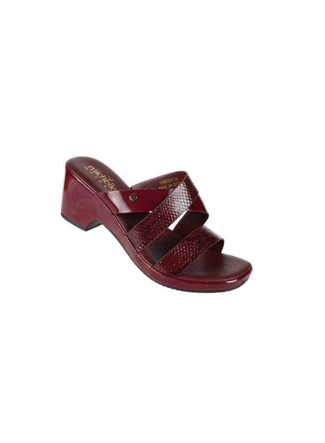 Michelle Morgan 114RJ217 Bordo Chic Wedge Sandals - Image 1