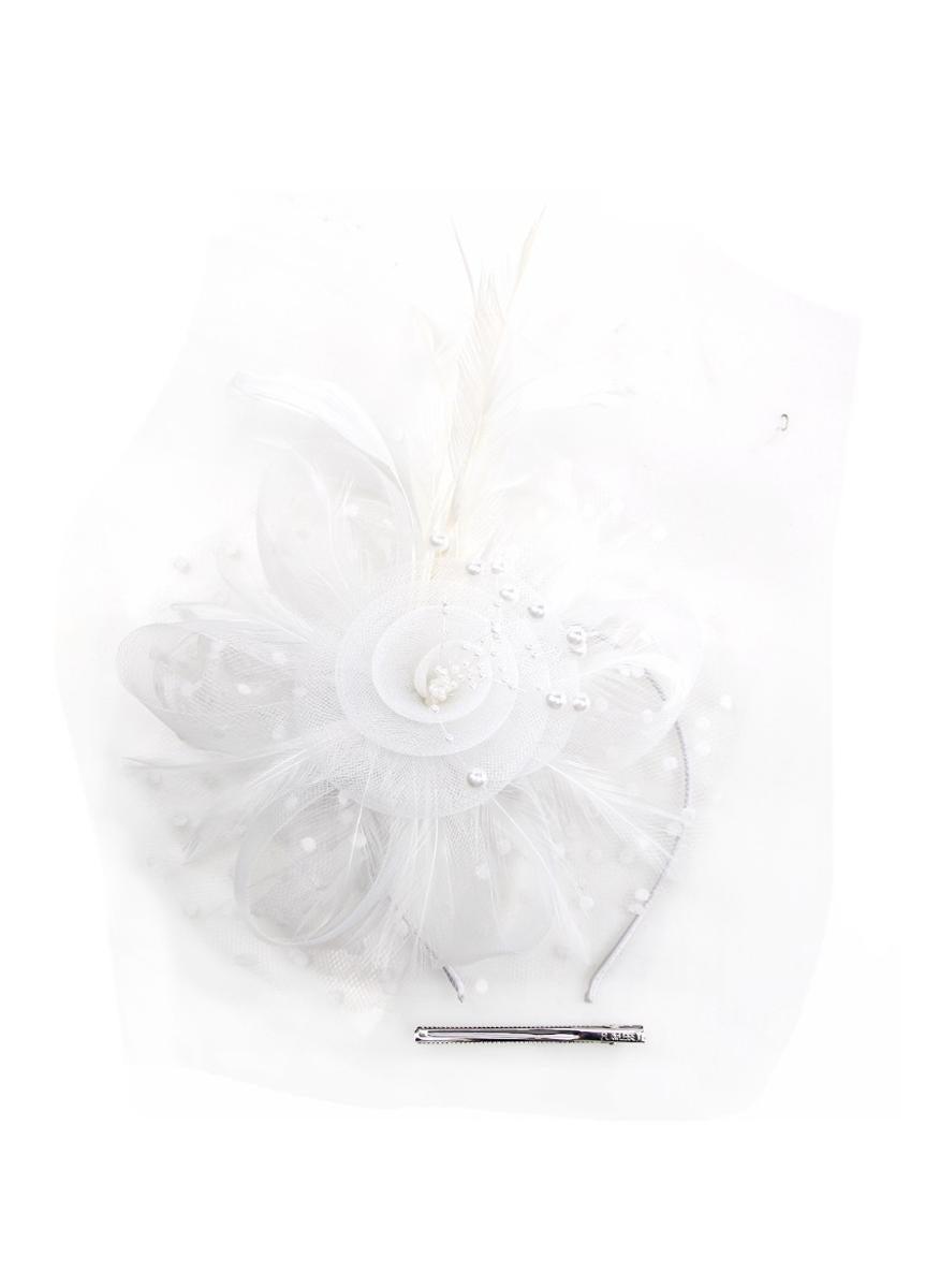 Ddaniela Monalisa White Fascinator - Elegant Event Headwear - Image 1