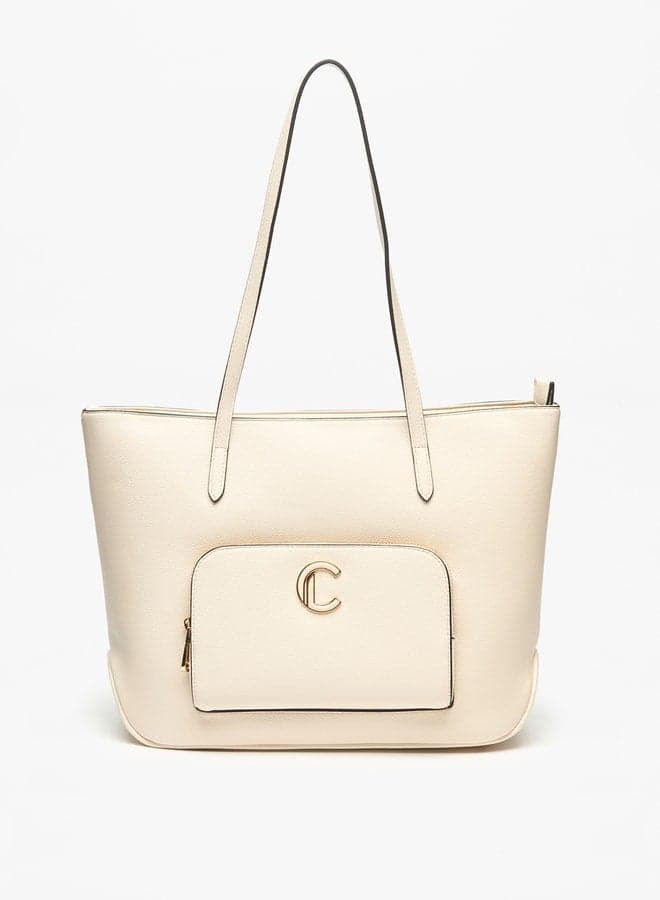 Le Confort Elegant Solid Tote with Front Pocket and Zip Closure - Image 1