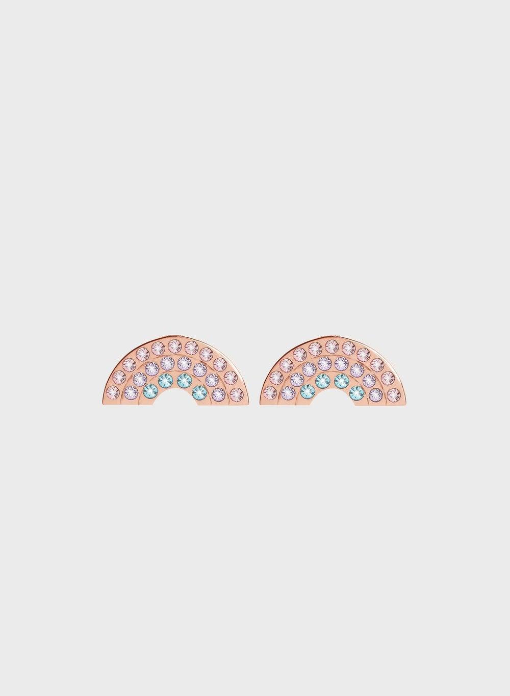 OLIVIA BURTON Sterling Silver Crystal Rainbow Earrings - Image 1