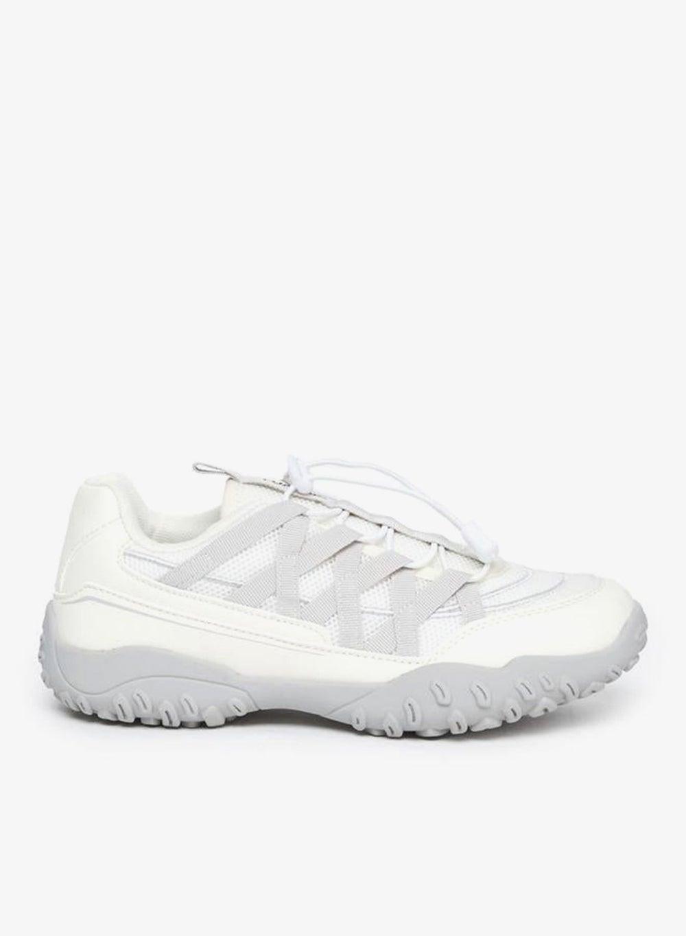 Styli Women Toggle Lace Grey Low-Top Sneakers - Image 1