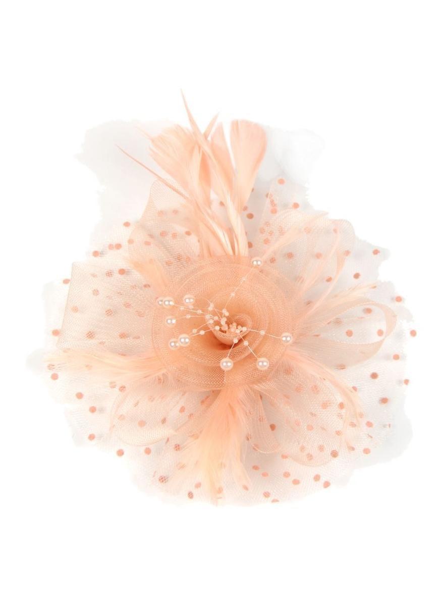 Ddaniela Monalisa Peach Fascinator - Elegant Tea Party Headwear - Image 1