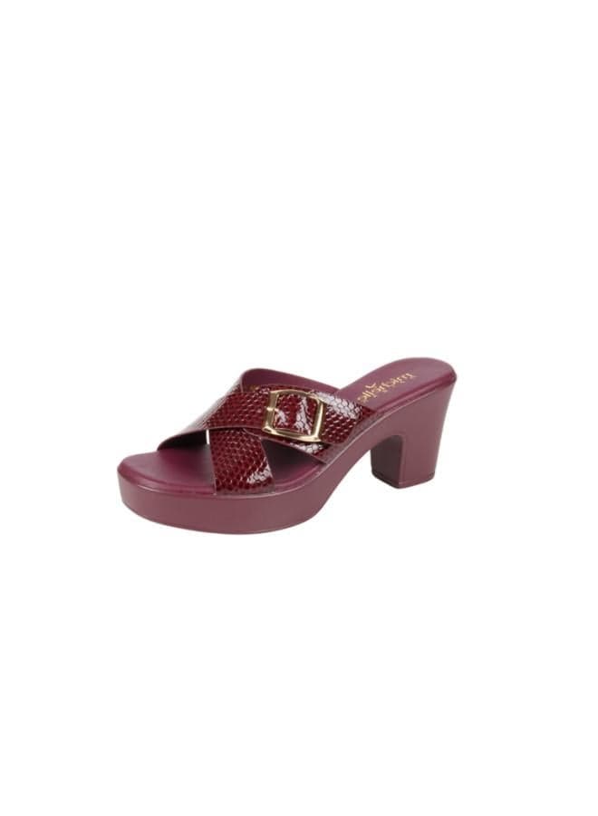 Michelle Morgan 114RJ858 Bordo Block Heel Mule Sandals - Image 1