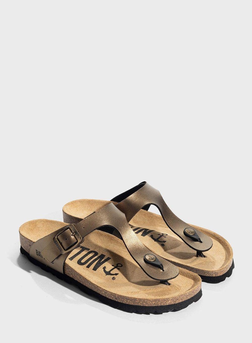 Mercure Thongs: Elegant Bronze Slides Designed in France - Image 1