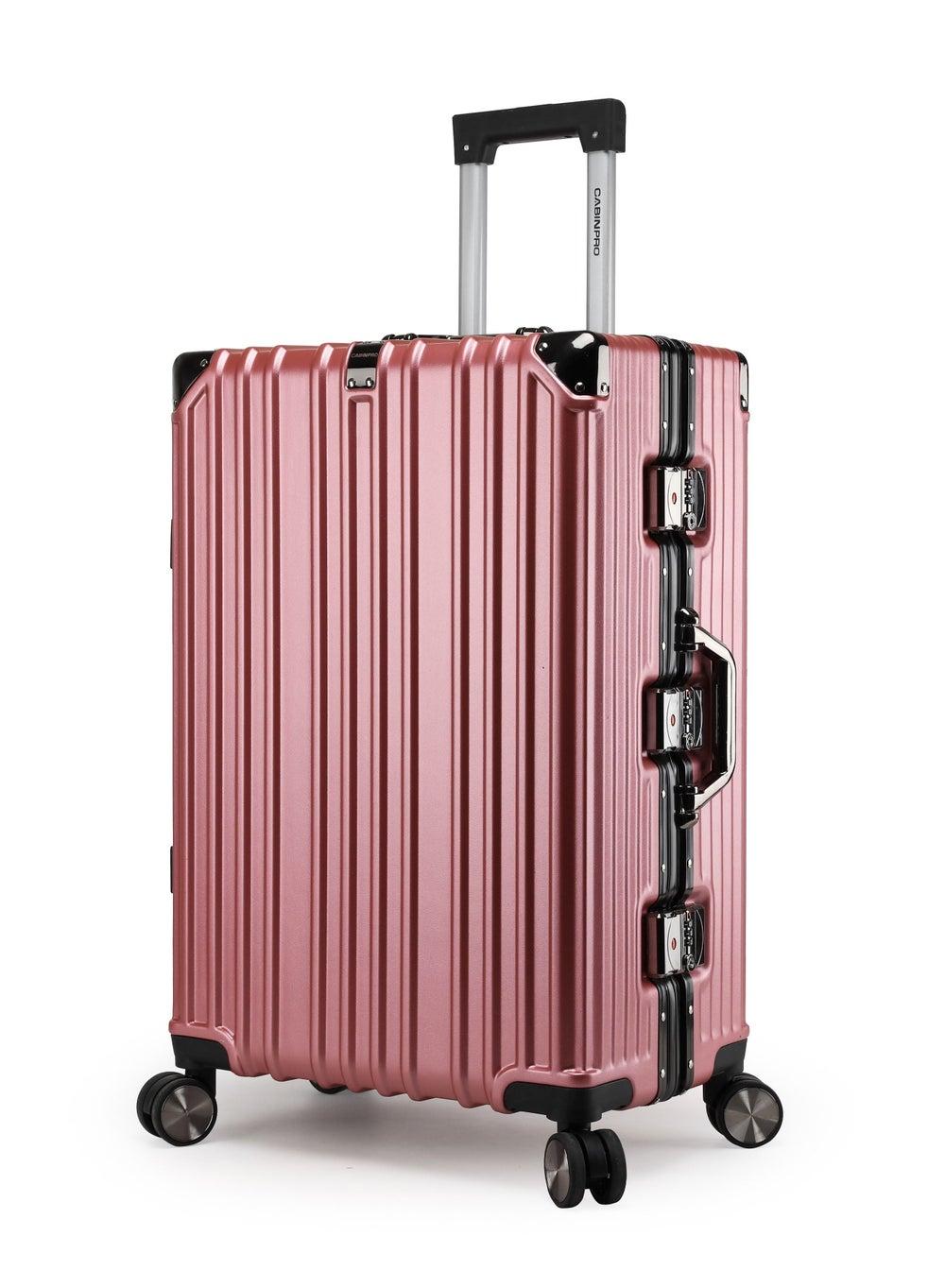 CABINPRO 24 Rose Gold Polycarbonate Medium Checked Suitcase - Image 1