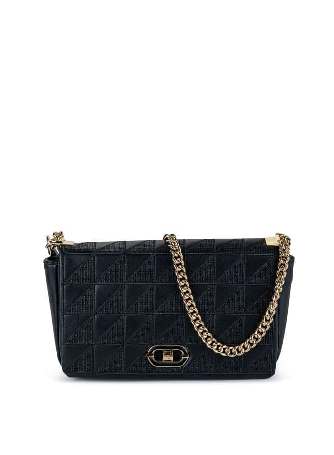 Vincci Black Quilted Chain Detail Shoulder Bag for Women - Image 1
