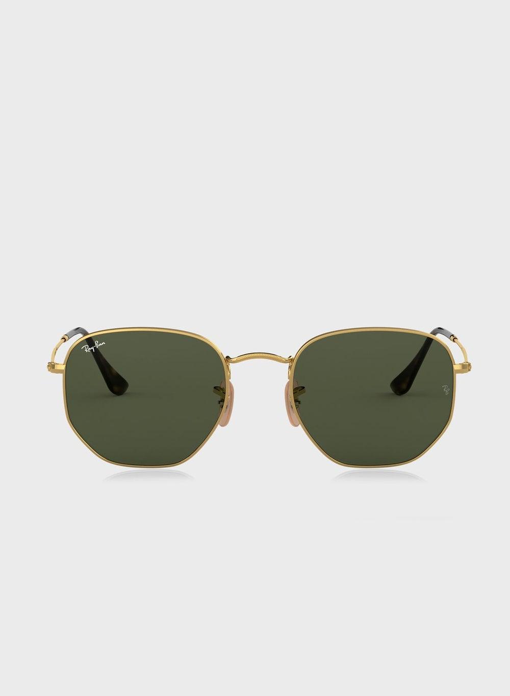 Ray-Ban Hexagonal Classic Gold Sunglasses for Men - Image 1