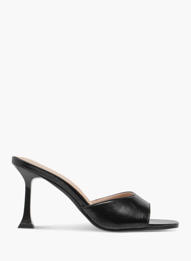 Elegant Flared Heel Slip-On Sandals 24H1282Onxblack - Image 1