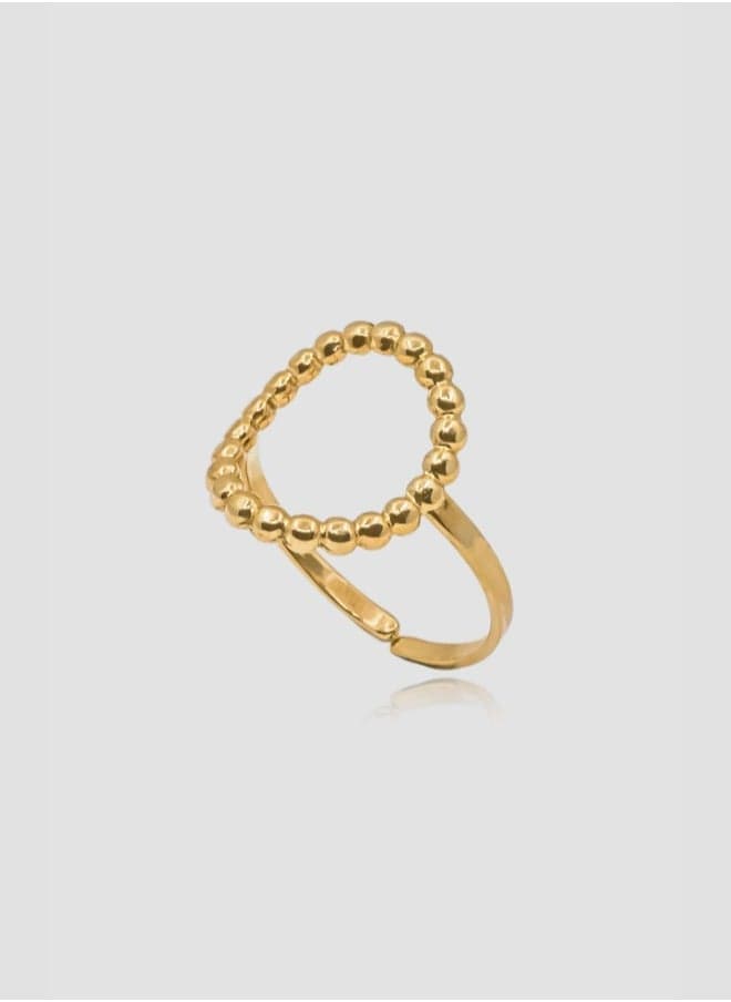 Lady Mauve KAI Open Circle Beaded Ring for Women - Image 1