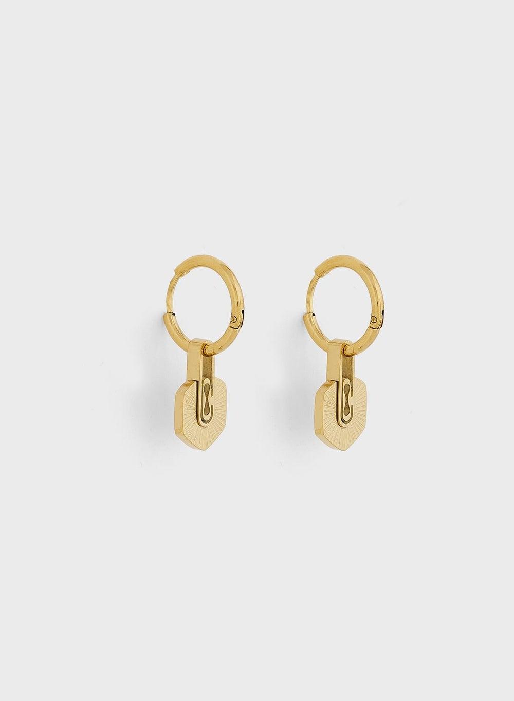 Lady Mauve Owen Hexagon Pendant Earrings for Elegant Evenings - Image 1