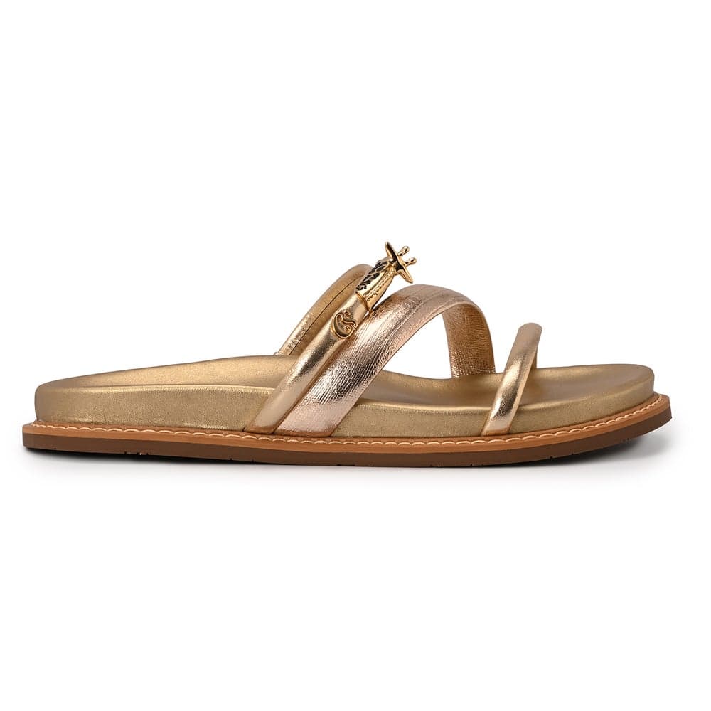 Golden Giraffe Straps Metal Sandal: Elegance Reimagined - Image 1