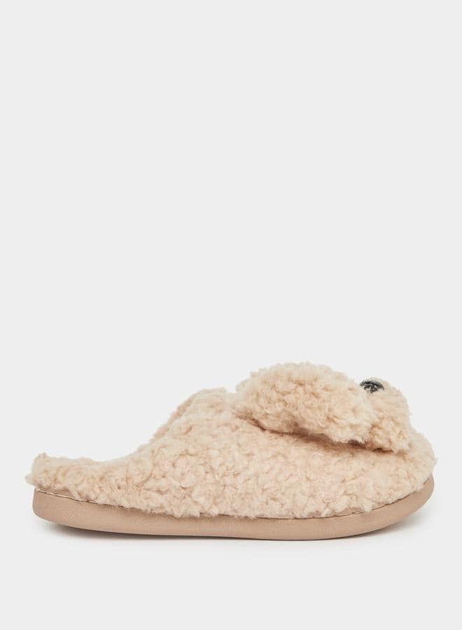 Luxurious Tan Faux Fur Bedroom Slippers for Her - Image 1