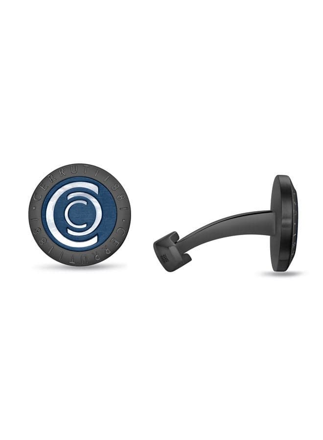 CERRUTI 1881 Simbeol Grey & Blue Pearl Cufflinks for Men - Image 1