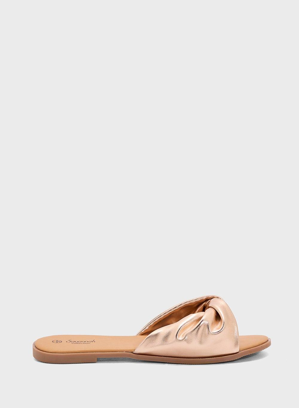 Rose Gold Knot Strap Flat Sandal - F00205Xm1 - Image 1