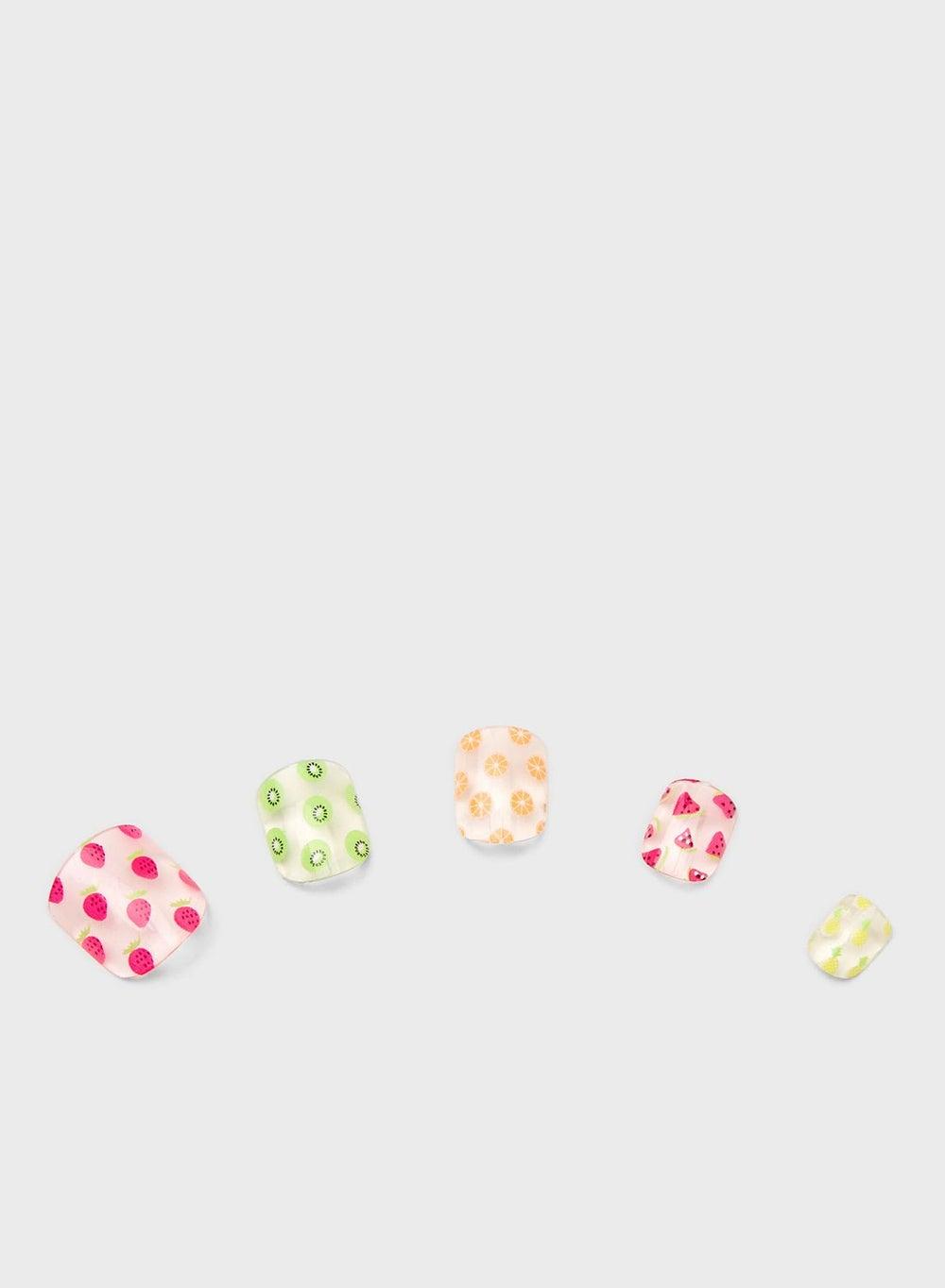 Pink Fruit Faux Nails: Nail Art Masterpiece - Image 1