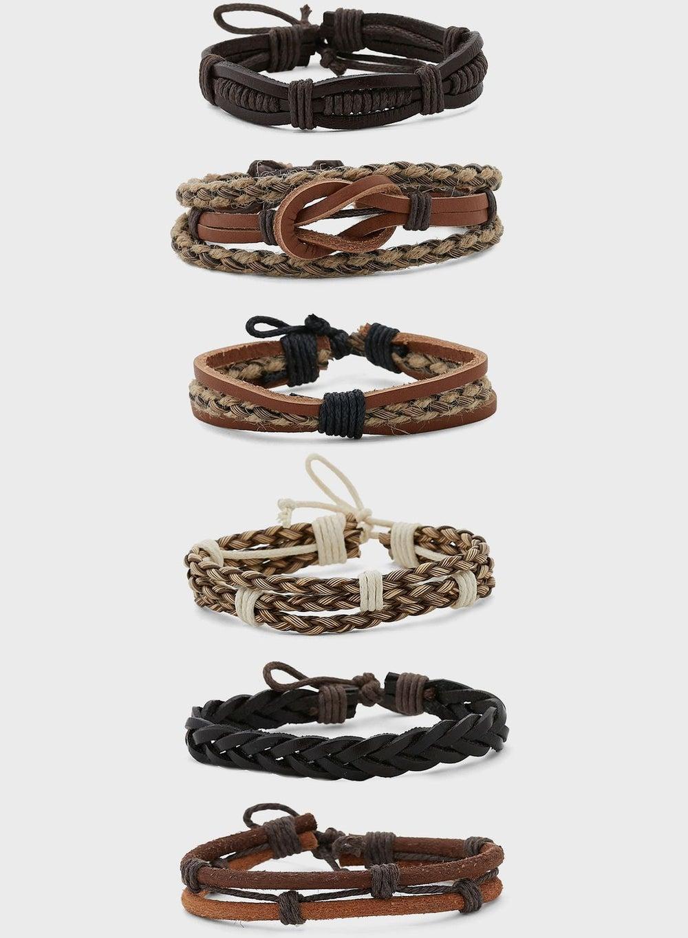 Seventy Five Men's 6-Pack Elegant Bracelet Ensemble - Image 1