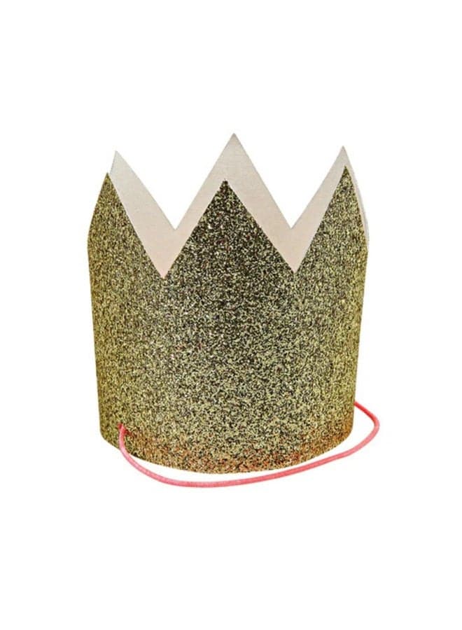 Meri Meri Mini Gold Glittered Crowns - Regal Party Glam - Image 1