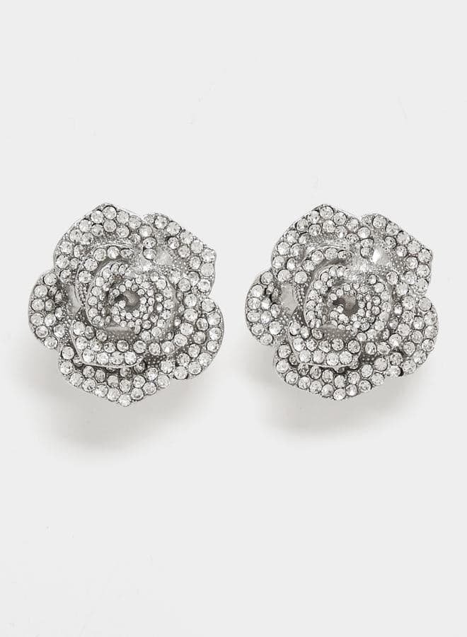 Styli Floral Elegance Earrings - Embellished Luxury for Her - Image 1
