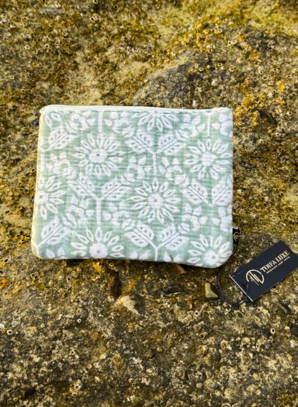 TohfaLuxe Zyra: Elegant Handcrafted Block-Print Pouch - Image 1