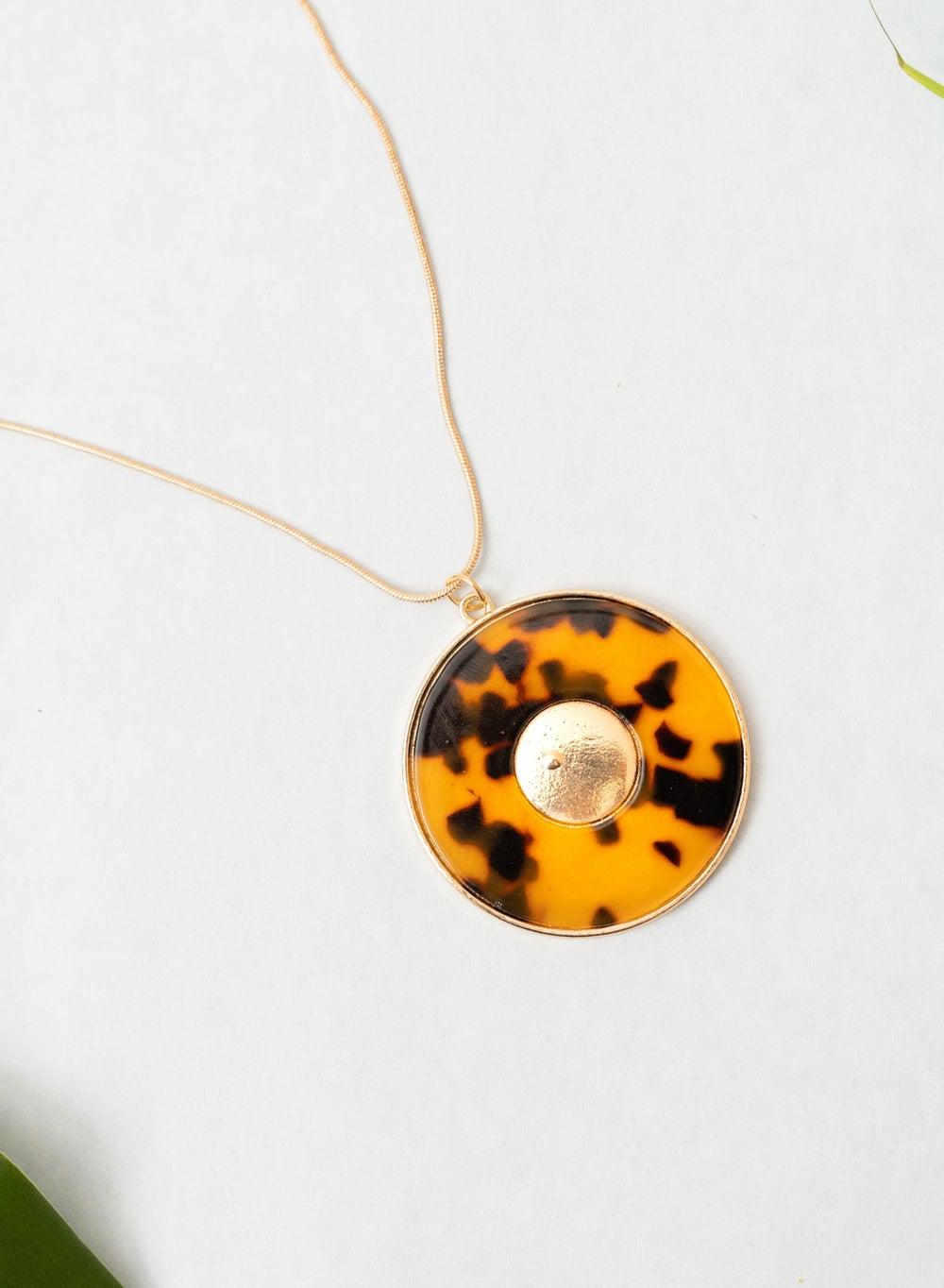 AMICA Earthy Tone Acrylic Pendant Necklace - Image 1