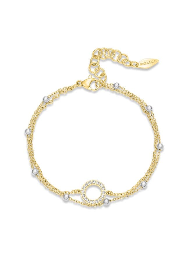 POLICE Ayara Crystal Halo & Beaded Twin-Chain Bracelet - Image 1