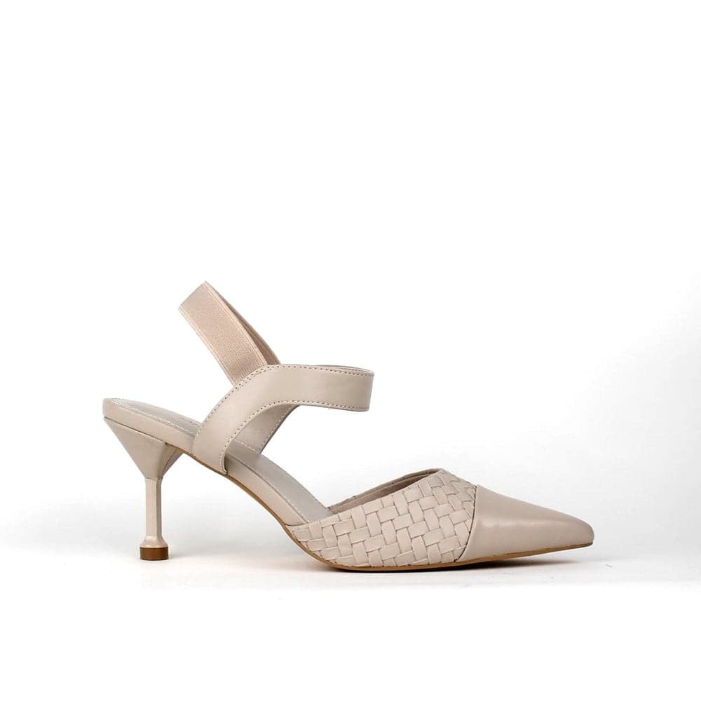 Aaralyn Cream Weave-Textured Pointed-Toe Pumps - Image 1