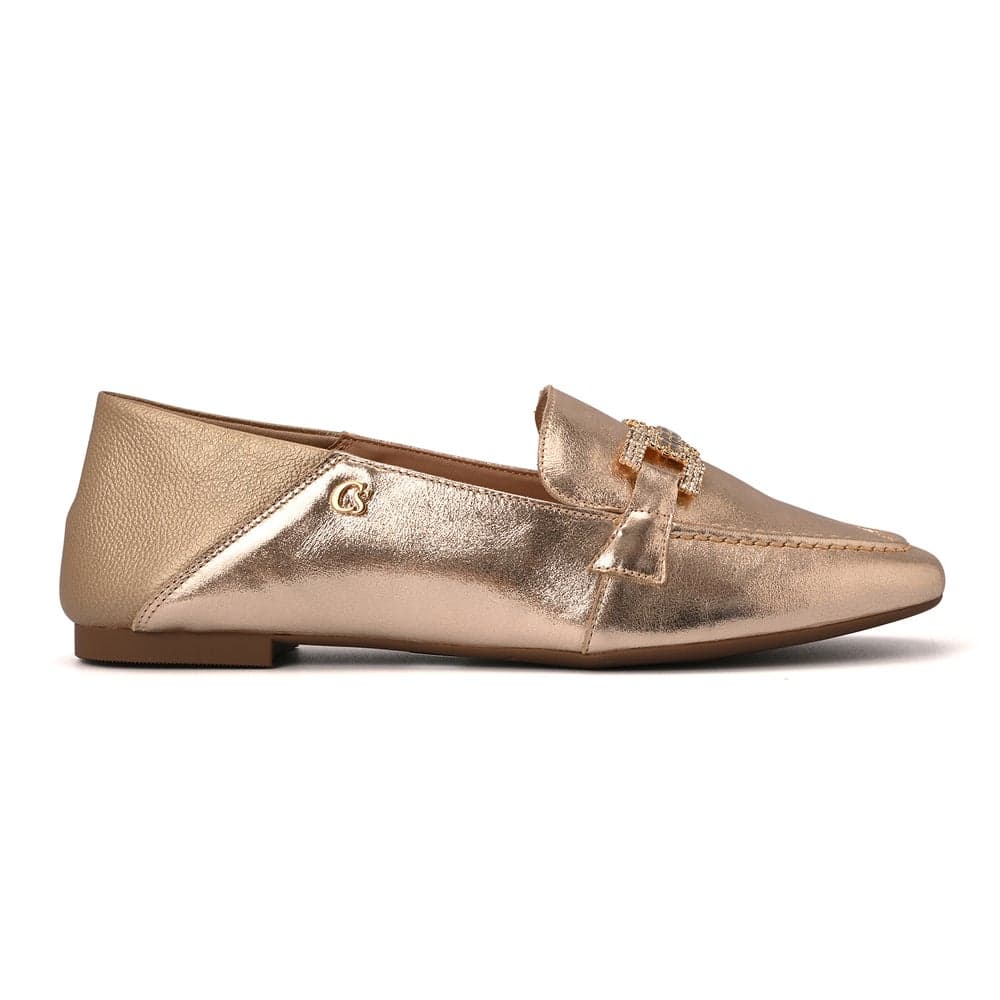 Luxurious Gold Crystal Loafers - Elegance Redefined - Image 1