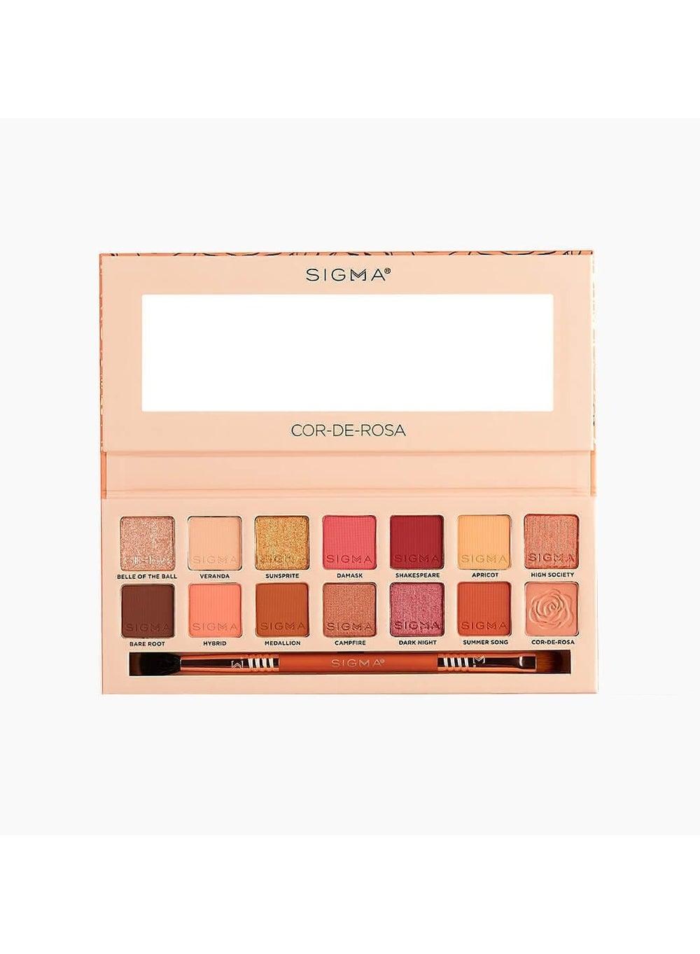 Cor-De-Rosa Luxe Eyeshadow Palette with Dual-Ended Brush - Image 1