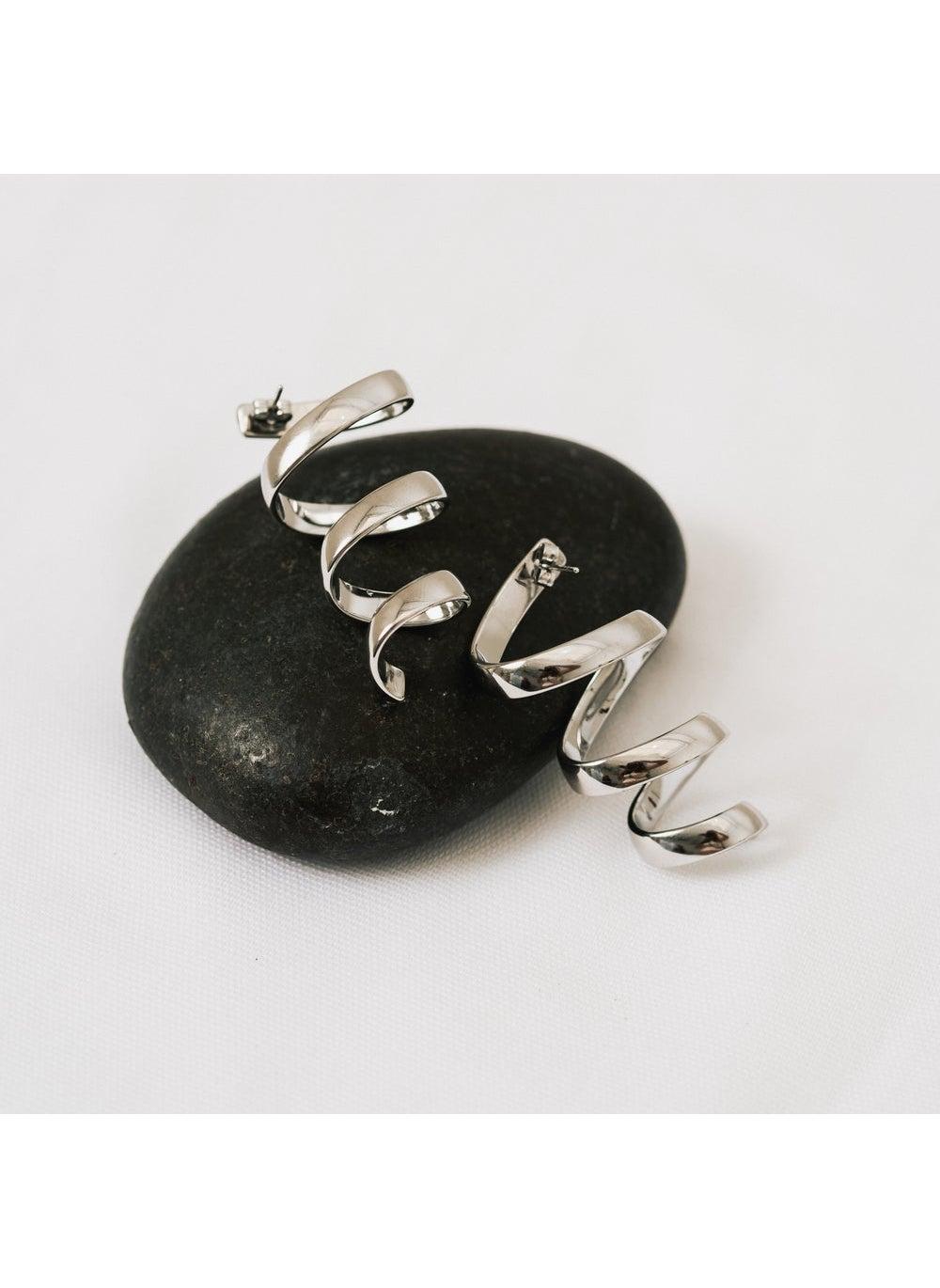Noya Sylvie Twisted Elegance Silver Earrings - Image 1