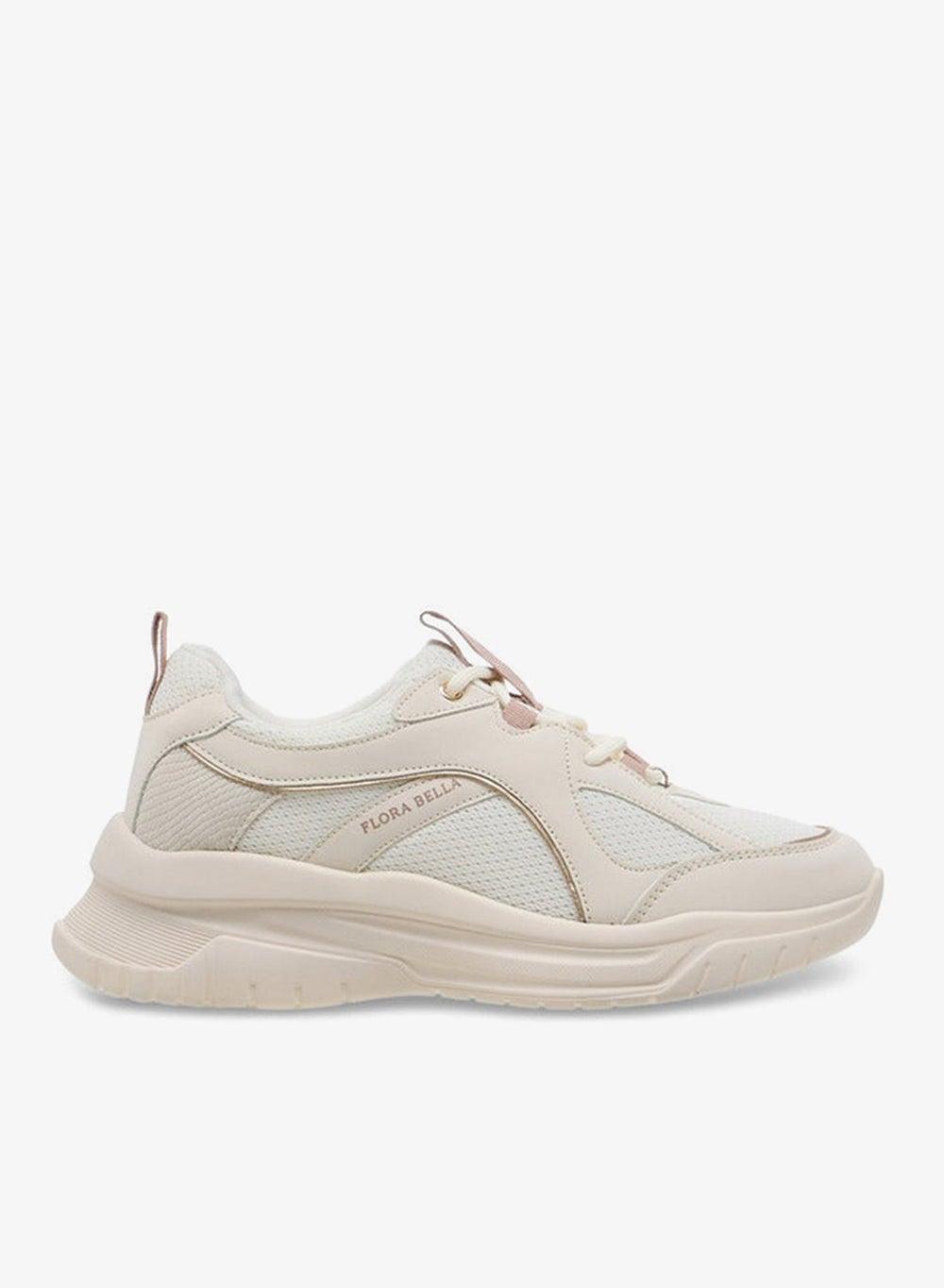 Rjl101 5 Beige Low-Top Panelled Sneakers for Women - Image 1