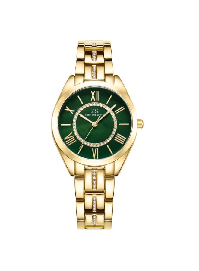 KENNETH SCOTT K23510-GBGH Elegant Gold Analog Watch - 33mm - Image 1