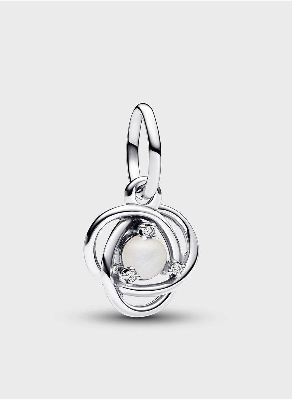 PANDORA Eternity Circle with White Pearl Charm - Image 1