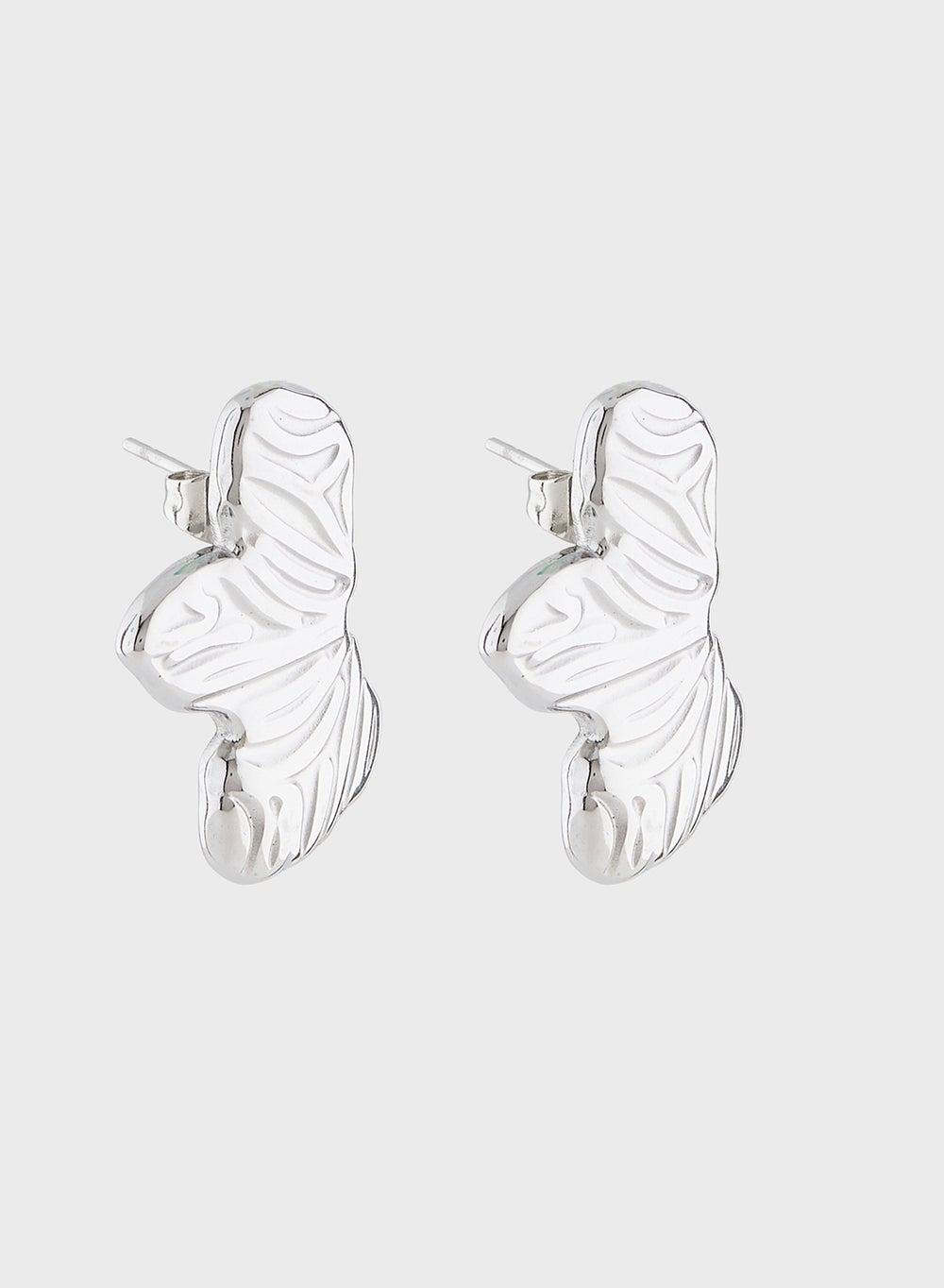 Staurtz Silver Half Flower Earrings - Elegance in Bloom - Image 1