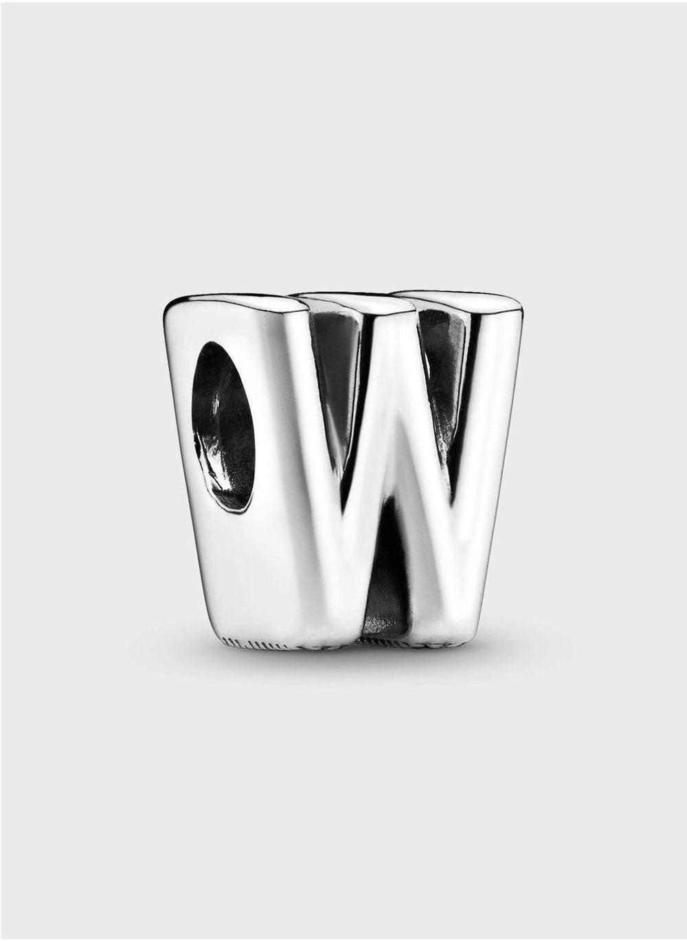 PANDORA Sterling Silver 'W' Alphabet Charm - Image 1