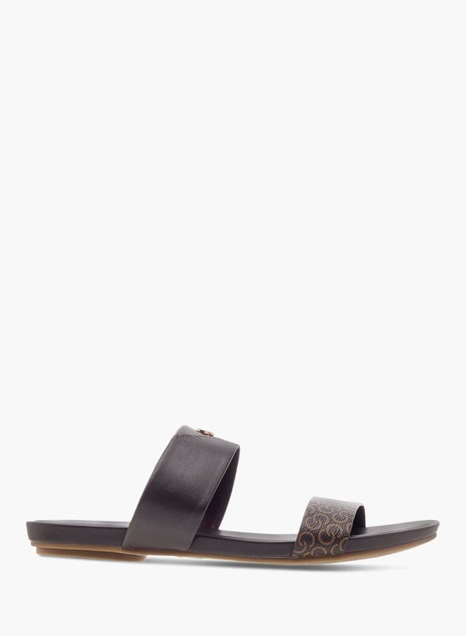 Elegant Kn2440 5Brown Women's Flat Slip-On Sandals - Image 1