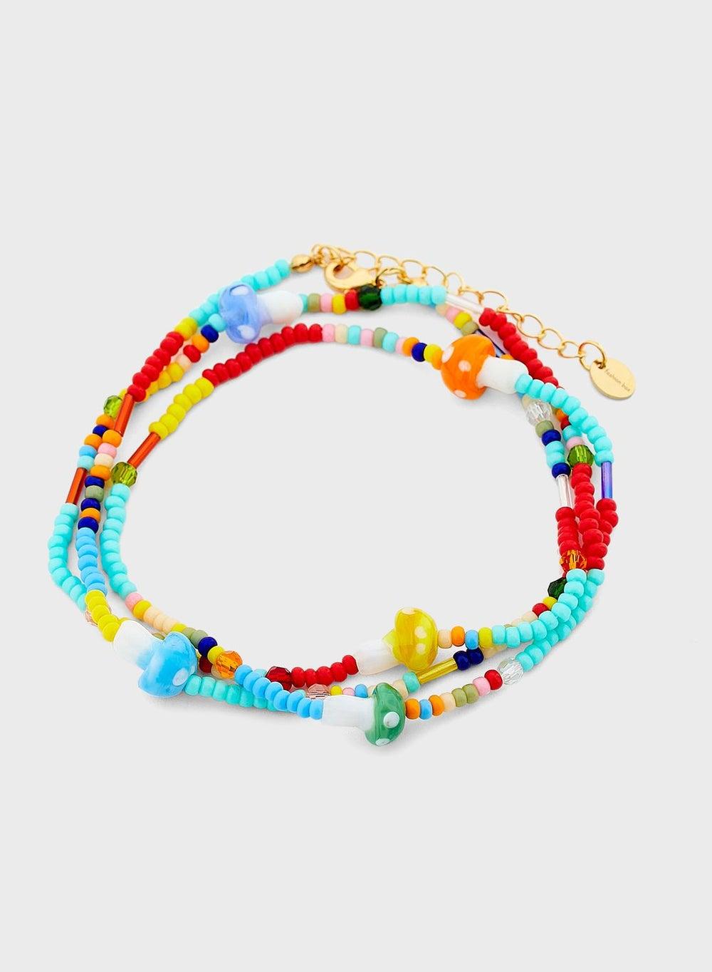 Fashionbox Tina Multicolor Mushroom Beaded Bracelet - Image 1