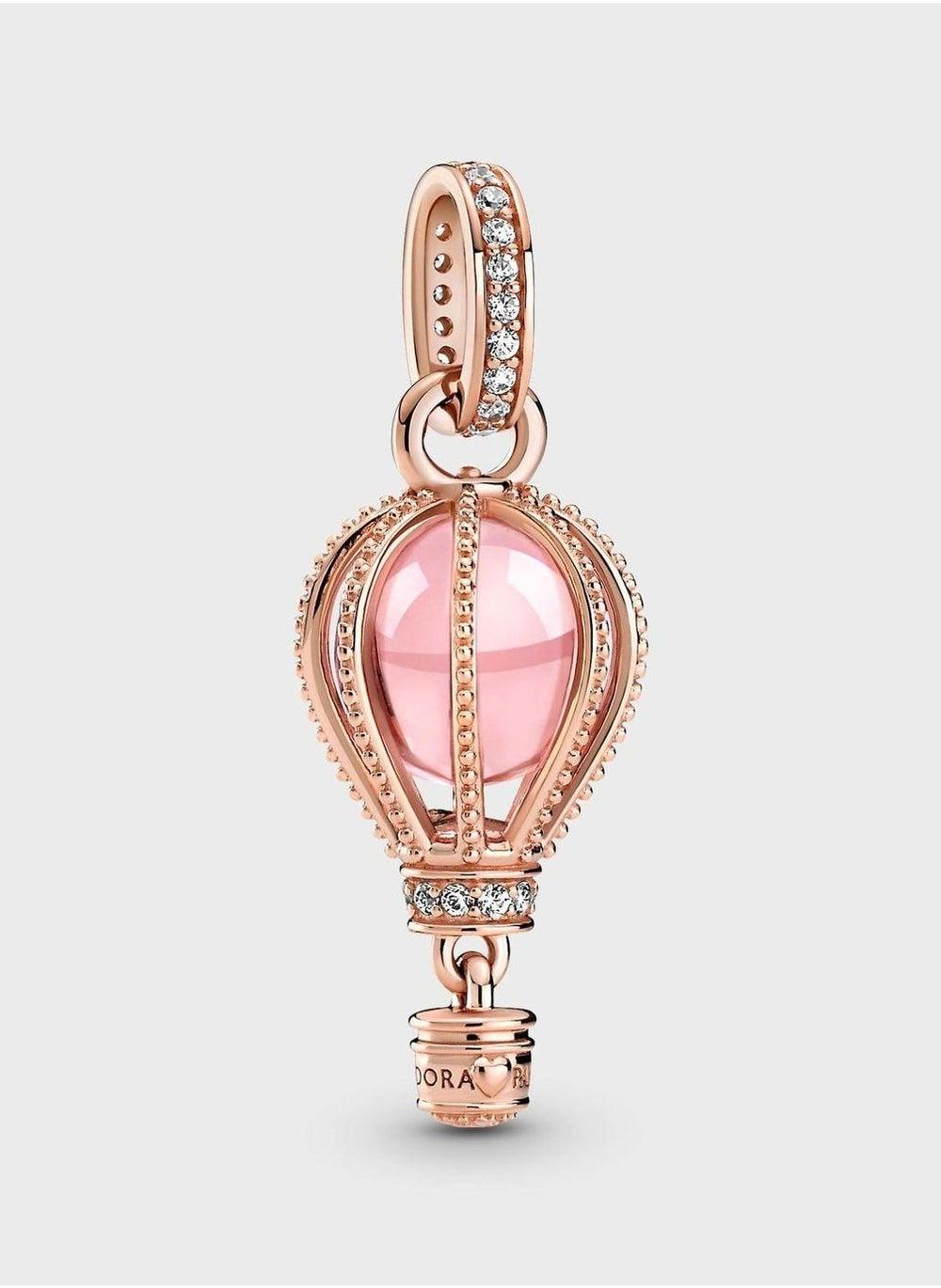 PANDORA Pink Hot Air Balloon Dangle Charm - Rose Gold Plated - Image 1
