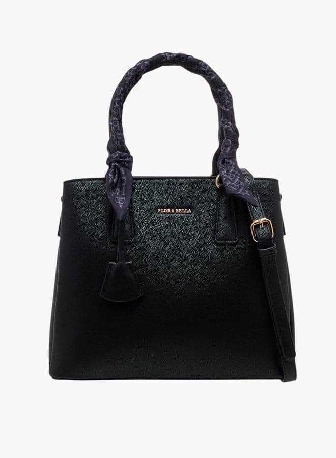 Flora Bella Scarf-Accented Tote – Elegance on the Go - Image 1