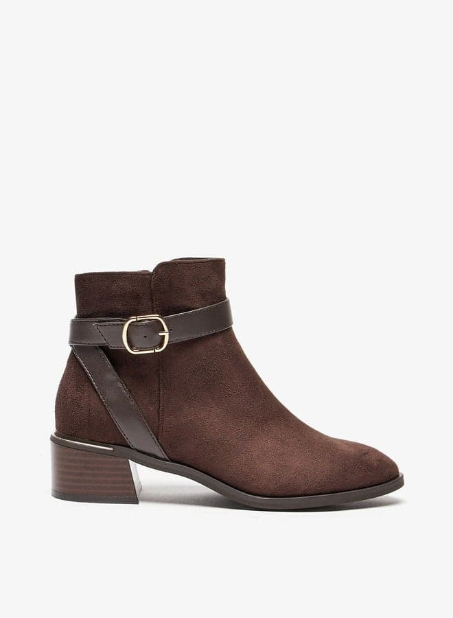 Elegant Women's 136838 Solid Ankle Boots in Rich Brown - Image 1