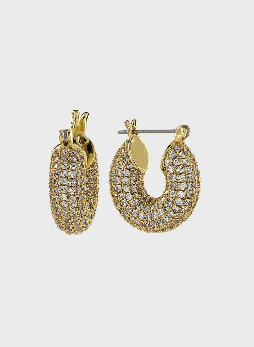 LUV AJ Pave Mini Cuff Earrings - Elegant Everyday Sparkle - Image 1