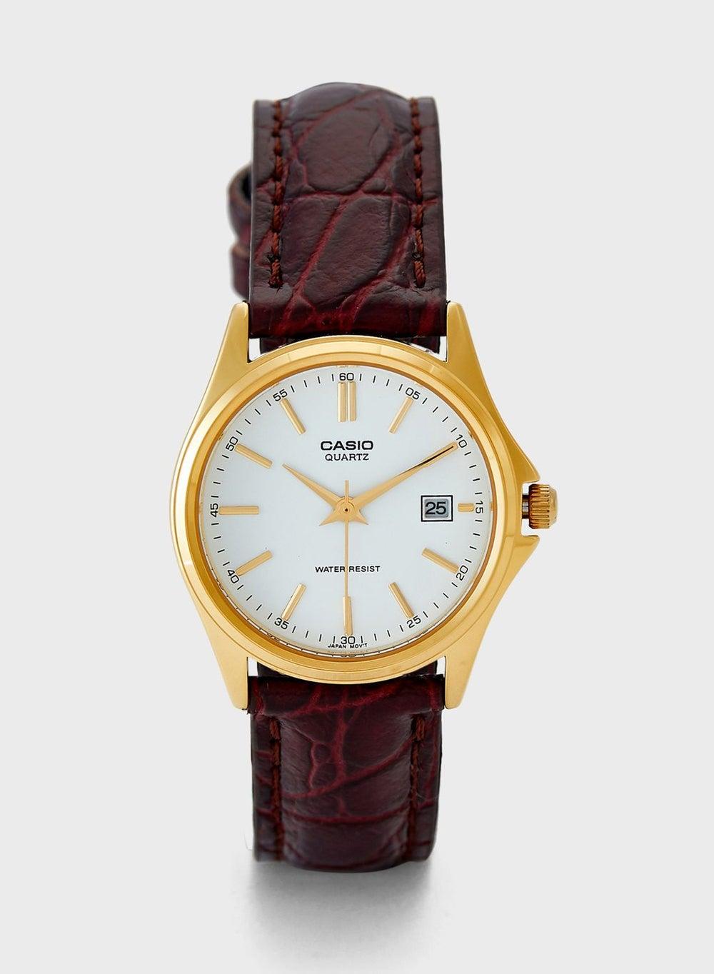CASIO Elegant Leather Dress Watch for Women - Image 1