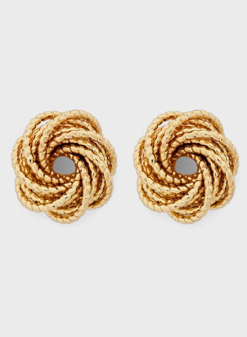 ELLA Gold-Tone Textured Stud Earrings for Women - Image 1