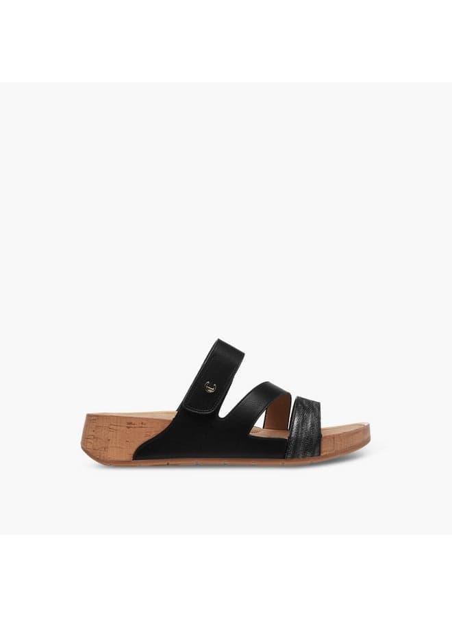A79305 1Ablack Luxe Women's Slip-On Flat Sandals - Image 1